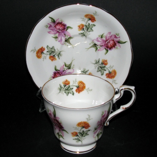 Paragon Pink Orchid Floral Teacup and Saucer