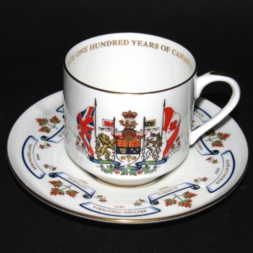 Aynsley Canada Centennial Tea Cup and Saucer