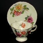 Yellow Hammersley Teacup with Red and Yellow Roses