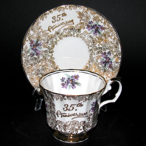 Elizabethan 35th Anniversary Teacup and Saucer