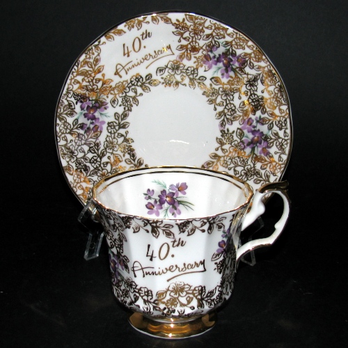 Elizabethan 40th Anniversary Teacup and Saucer