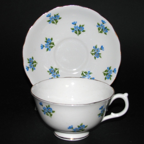 Melba Blue Flowers Teacup and Saucer