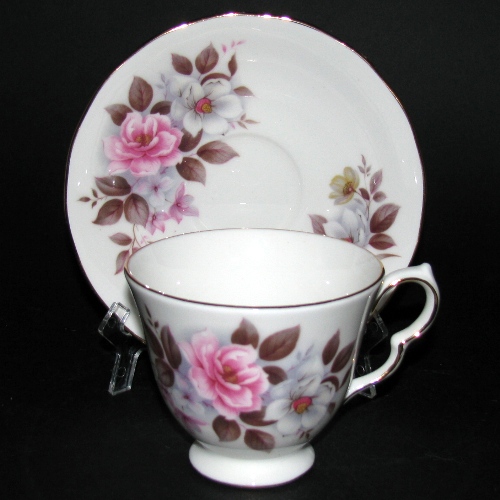 Queen Anne Floral Teacup and Saucer
