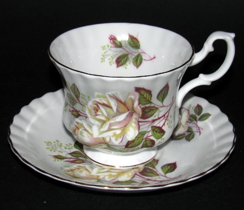 Royal Albert White Roses Teacup and Saucer