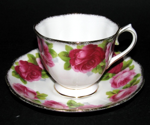 Old English Rose Teacup and Saucer