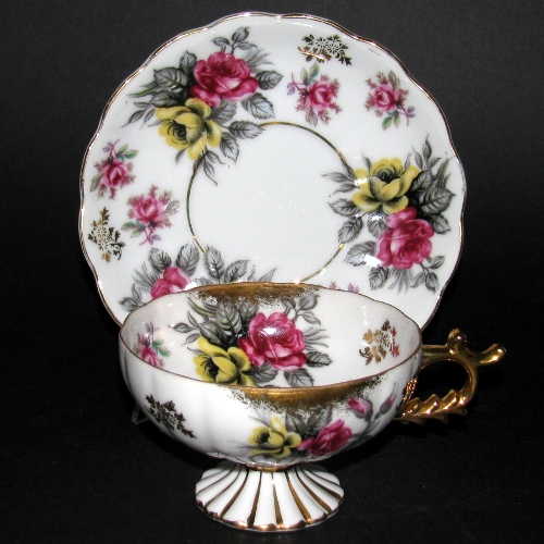 Japan Castle Aristocrat Pedestal Teacup and Saucer