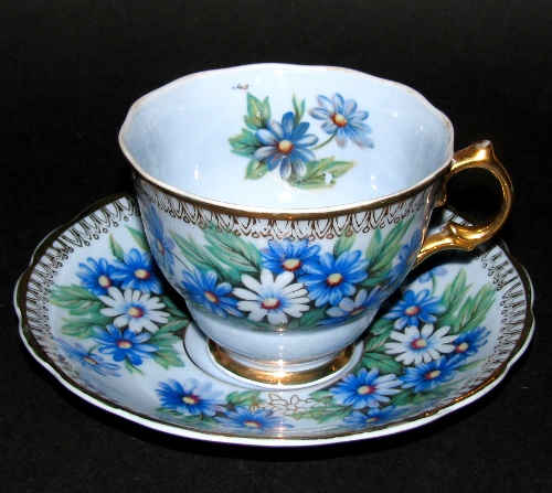 Blue Floral Teacup