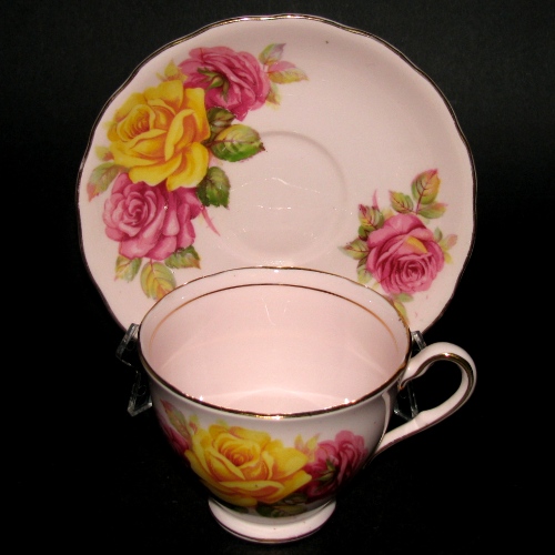 Colclough Pink Yellow Roses Teacup