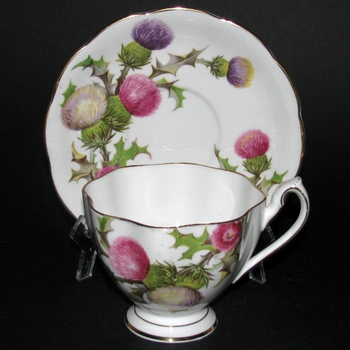 Queen Anne Dundee Thistle Teacup and Saucer