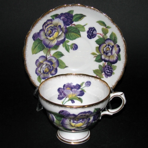 Rosina Purple Flowers Teacup and Saucer