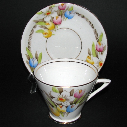 Phoenix Art Deco Floral Teacup