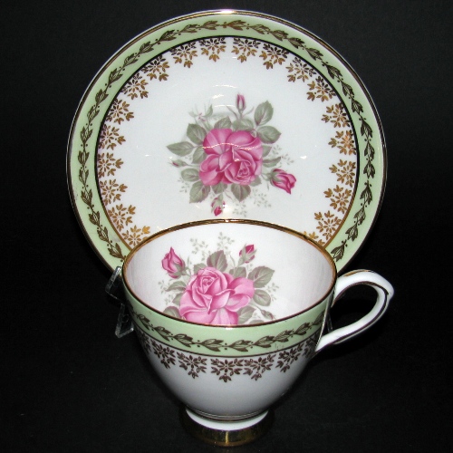 Elizabethan Pink Rose Gilt Trim Teacup