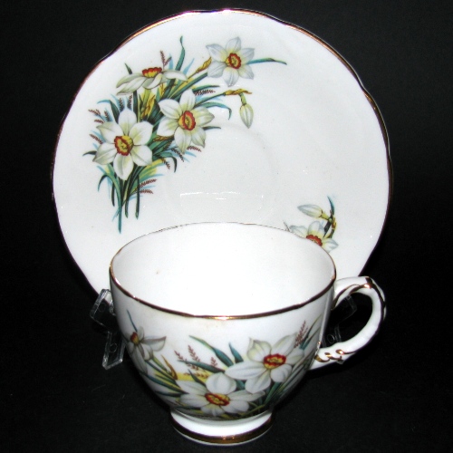 Delphine Floral Teacup and Saucer