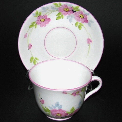 Phoenix Pink Floral Teacup and Saucer