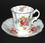 Red Rose Floral Teacup