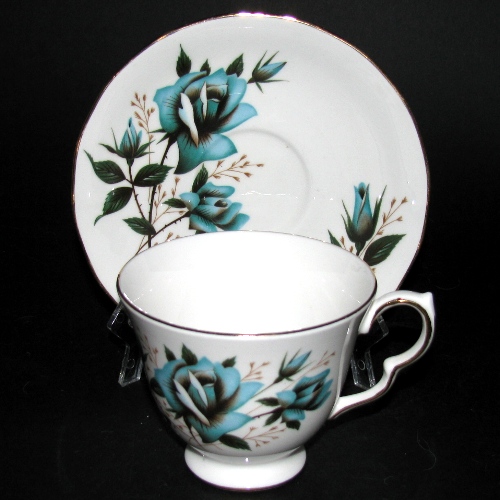 Royal Vale Aqua Blue Roses Teacup