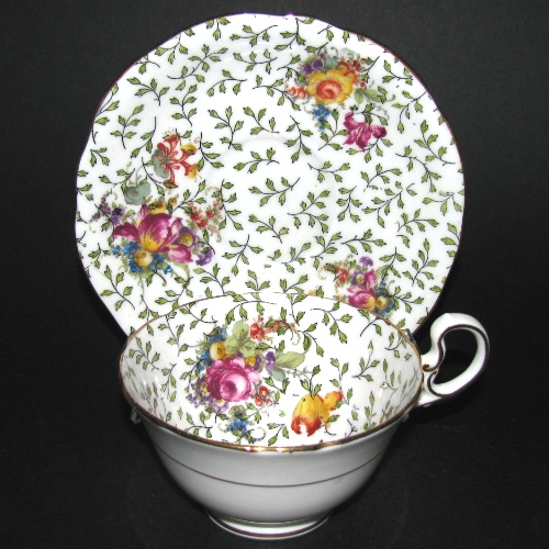 Aynsley Green Leaves Tulip Roses Teacup