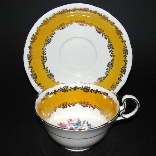 Aynsley Yellow Gilt Rose Floral Teacup