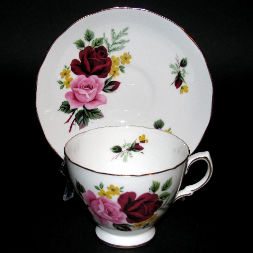 Queen Anne Pink Red Roses Teacup