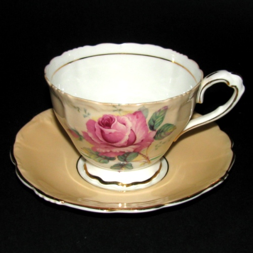 Paragon Red Rose on Pastel Teacup