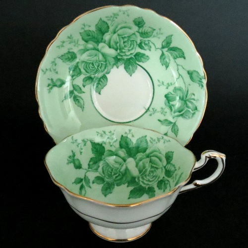 Paragon Green Roses Teacup