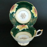 Shafford Green Gilt Teacup