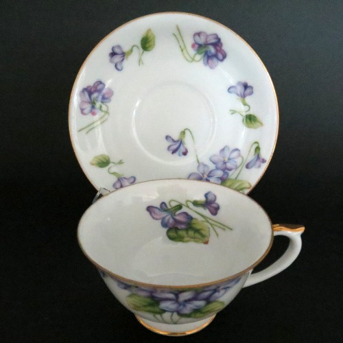 Purple Flowers Teacup