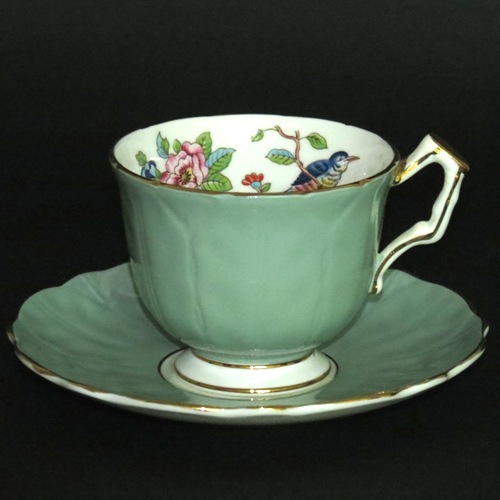 Aynsley Green Ribbed Teacup
