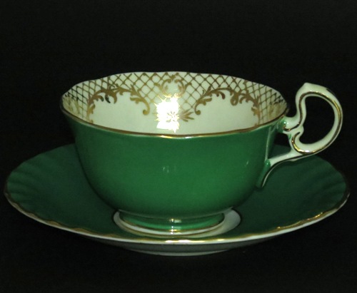 Gilt Green Teacup