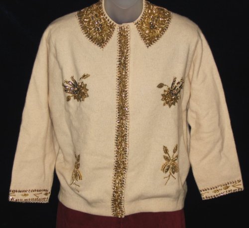 Vintage Cashmere Beaded Sequin Sweater