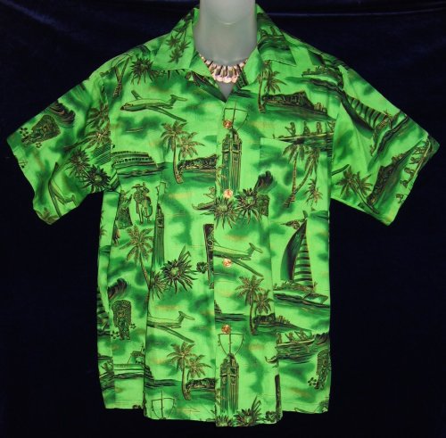 Fashions of Hawaii Vintage Wedding Set Shirt