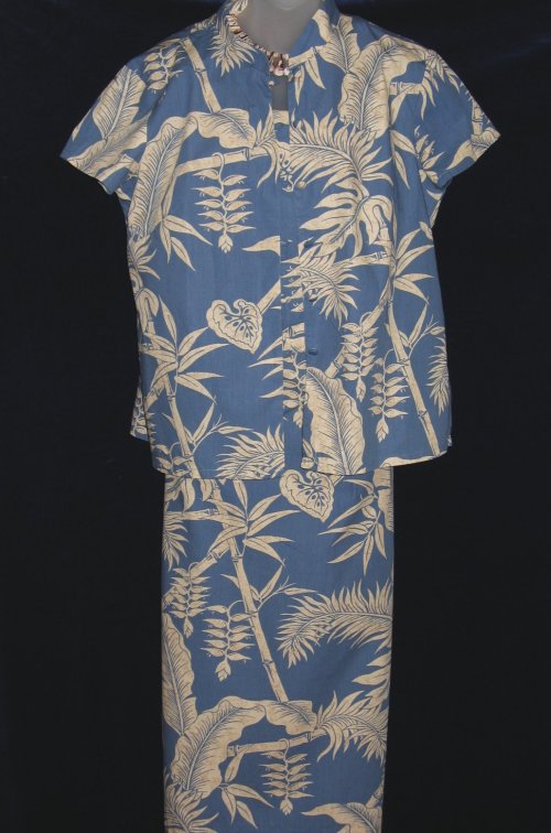 Hilo Hattie Blue Tropical Dress Set