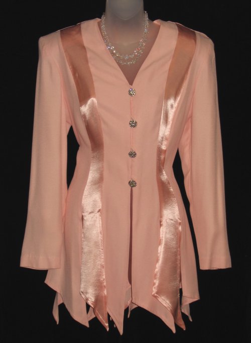 Joseph Ribkoff Pink Satin Rhinestone Suit