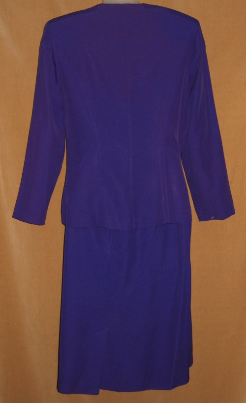 Vintage Joseph Ribkoff Grape Purple Intricate Lace Button Suit