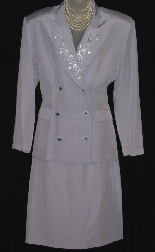 Joseph Ribkoff Lilac Purple Embroidered Suit