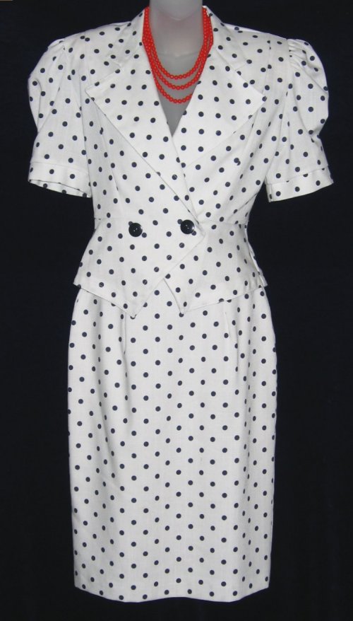 Joseph Ribkoff Navy Polka Dot Suit