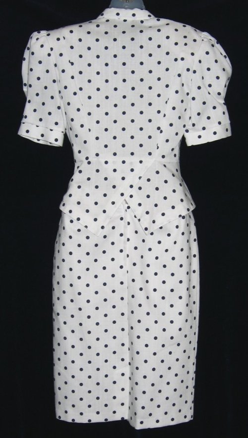 Joseph Ribkoff Navy Polka Dot Suit Back View