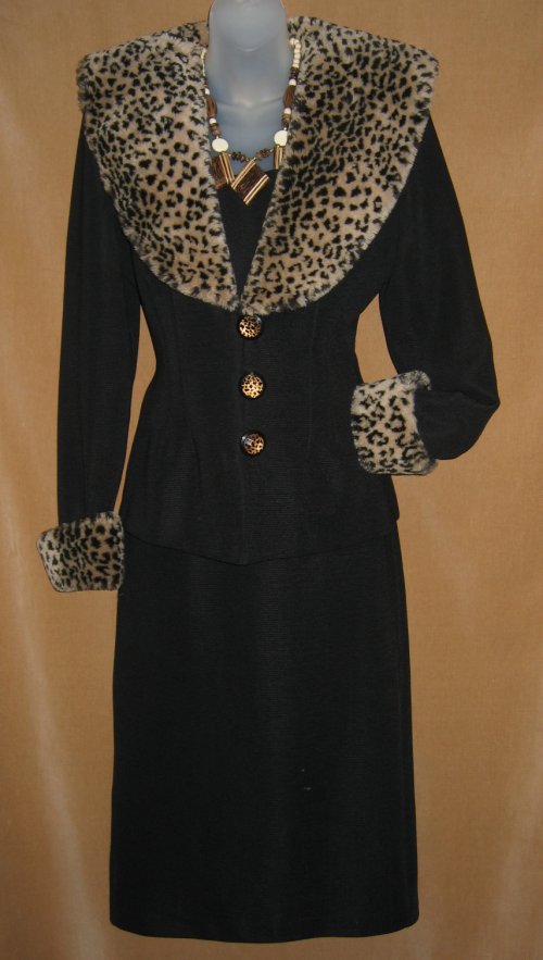 Joseph Ribkoff Faux Animal Print Suit