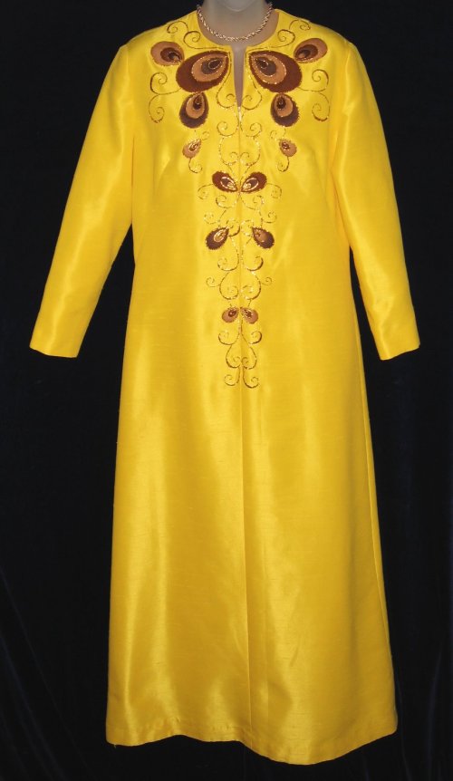 Tori Richard Hawaiian Yellow Dress Robe