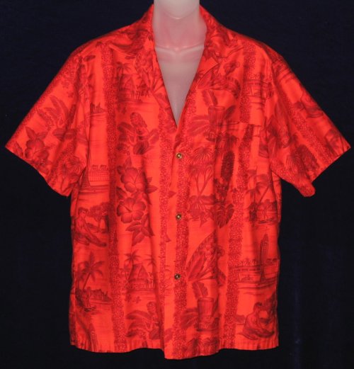 Hawaiian Shirt Metallic Red