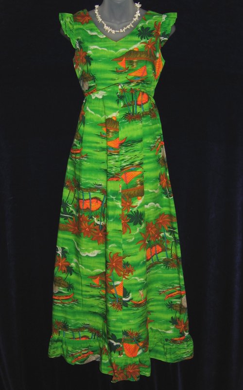 Rare Penneys Hawaii Print Muumuu Sun Halter Dress