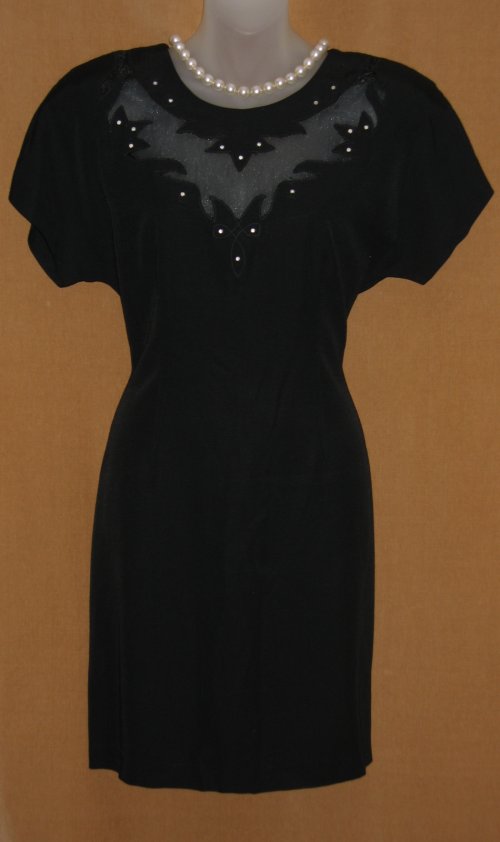 Joseph Ribkoff Sheer Black Cocktail Dress