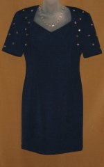 Joseph Ribkoff Rhinestone Navy Dress
