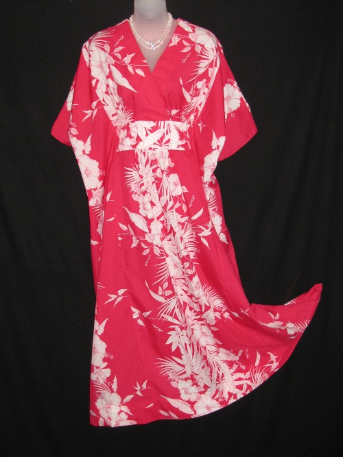 Royal Creations Aloha Fuchsia Pink Japanese Kimono Hawaiian Dress