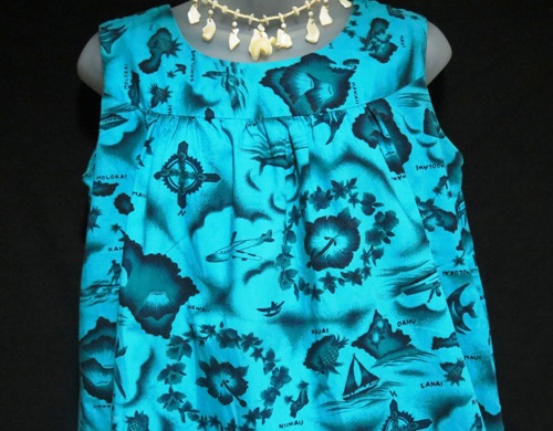 Blue Hawaiian Map Dress