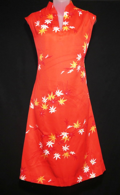 Hilo Hattie Japan Style Fire Red Hawaiian Dress