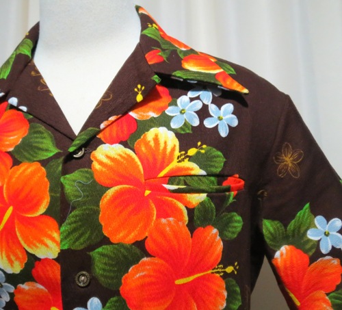 Vintage Hawaii Shirt Orange Flowers