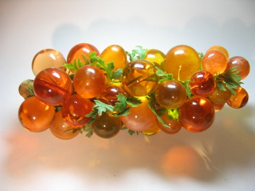 Lucite Orange Large Grapes Frosted Clear