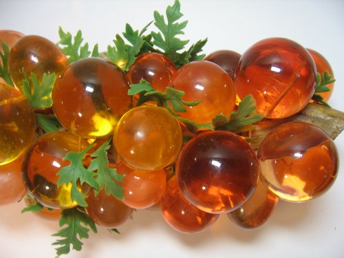 Vintage Lucite Grapes with Plastice Leaves