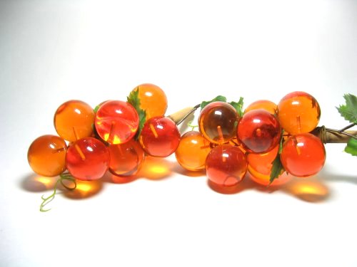 Vintage Twin Set Lucite Orange Large Grapes